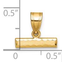 14K Yellow Gold Medium Diamond-cut Top Charm view 4
