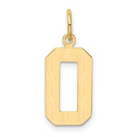 14K Medium Polished Number 0 Charm view 3