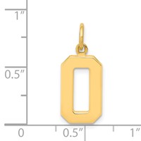 14K Medium Polished Number 0 Charm view 4