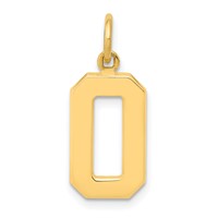 14K Medium Polished Number 0 Charm view 1