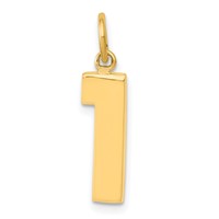 14K Yellow Gold Medium Polished Number 1 Charm view 1