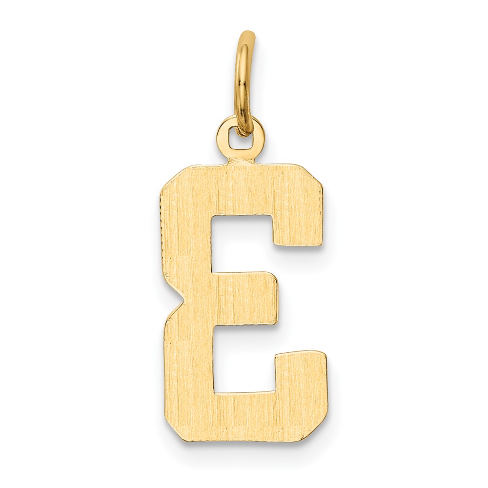 14k Medium Polished Number 3 Charm (MP03)