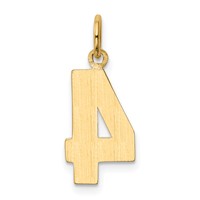 14K Yellow Gold Medium Polished Number 4 Charm view 3