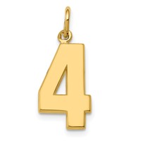 14K Yellow Gold Medium Polished Number 4 Charm view 1