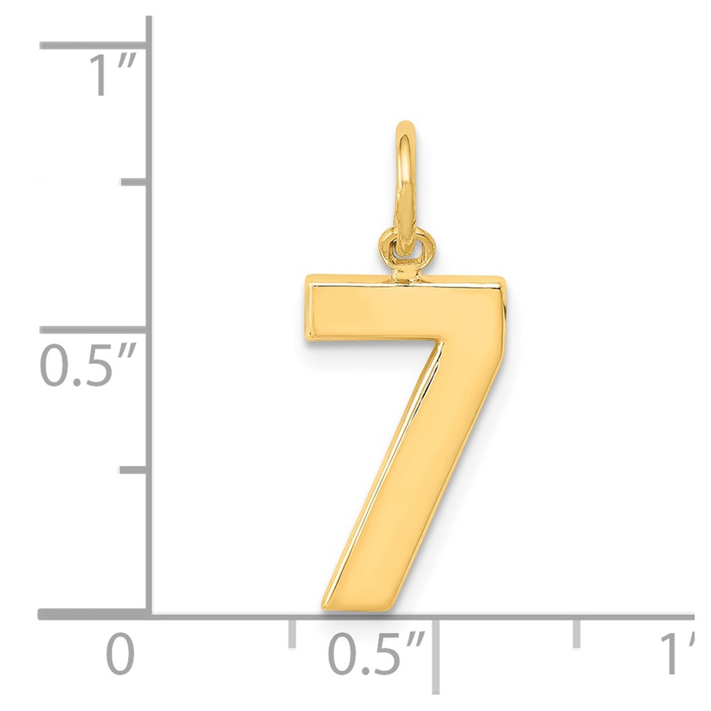 14k Medium Polished Number 7 Charm (MP07)