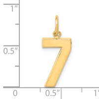 14K Yellow Gold Medium Polished Number 7 Charm view 4