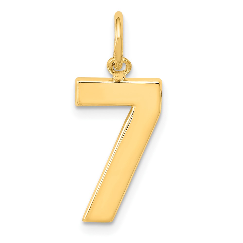 14k Medium Polished Number 7 Charm (MP07)