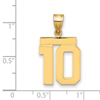 14K Yellow Gold Medium Polished Number 10 Charm view 2