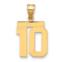 14K Yellow Gold Medium Polished Number 10 Charm view 1