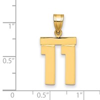 14K Yellow Gold Medium Polished Number 11 Charm view 2