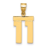 14K Yellow Gold Medium Polished Number 11 Charm view 1
