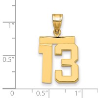 14K Yellow Gold Medium Polished Number 13 Charm view 2