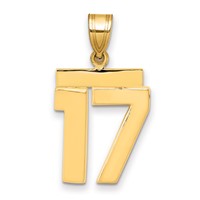 14K Yellow Gold Medium Polished Number 17 Charm view 1