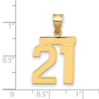 14K Medium Polished Number 21 Charm view 2