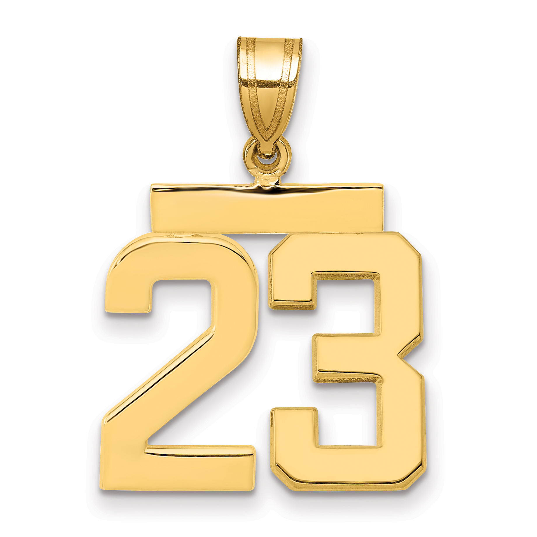 14k Medium Polished Number 23 Charm (MP23)