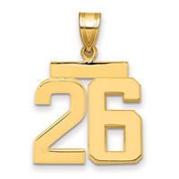 14K Yellow Gold Medium Polished Number 26 Charm view 1