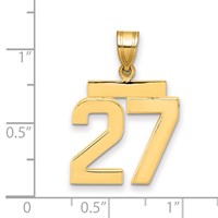 14K Yellow Gold Medium Polished Number 27 Charm view 2