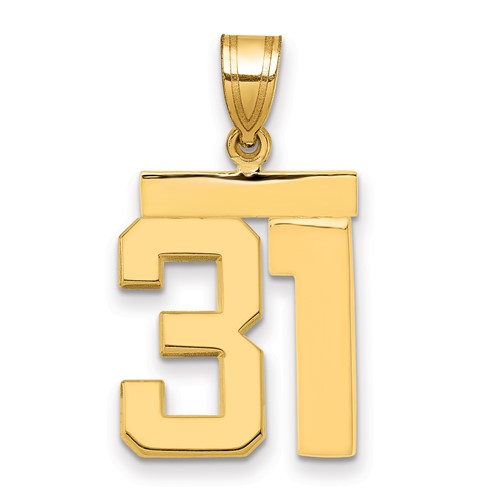 14K Yellow Gold Medium Polished Number 31 Charm
