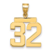 14K Yellow Gold Medium Polished Number 32 Charm view 1
