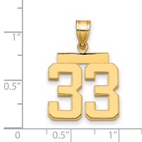 14K Yellow Gold Medium Polished Number 33 Charm view 2