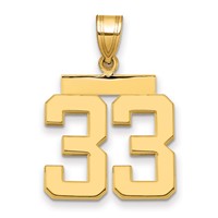14K Yellow Gold Medium Polished Number 33 Charm view 1