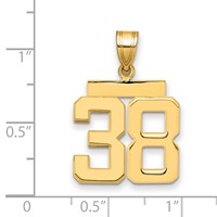 14K Yellow Gold Medium Polished Number 38 Charm view 2