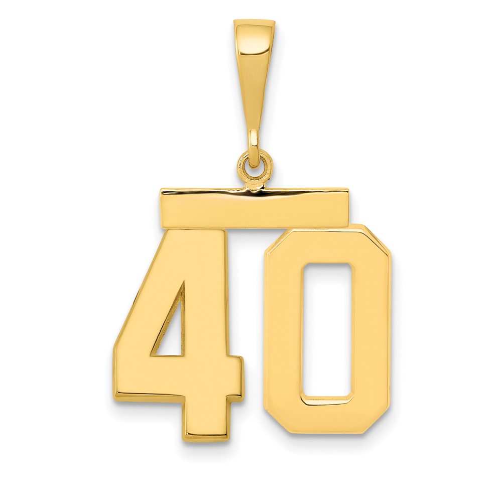 14K Medium Polished Number 40 Charm
