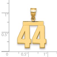 14K Yellow Gold Medium Polished Number 44 Charm view 2