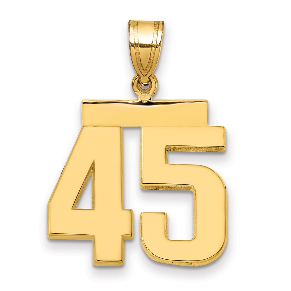 14K Yellow Gold Medium Polished Number 45 Charm