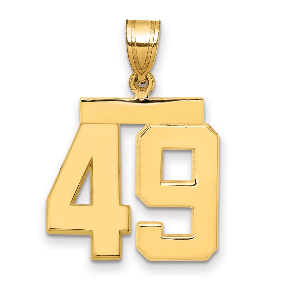 14K Yellow Gold Medium Polished Number 49 Charm