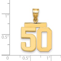 14K Medium Polished Number 50 Charm view 2
