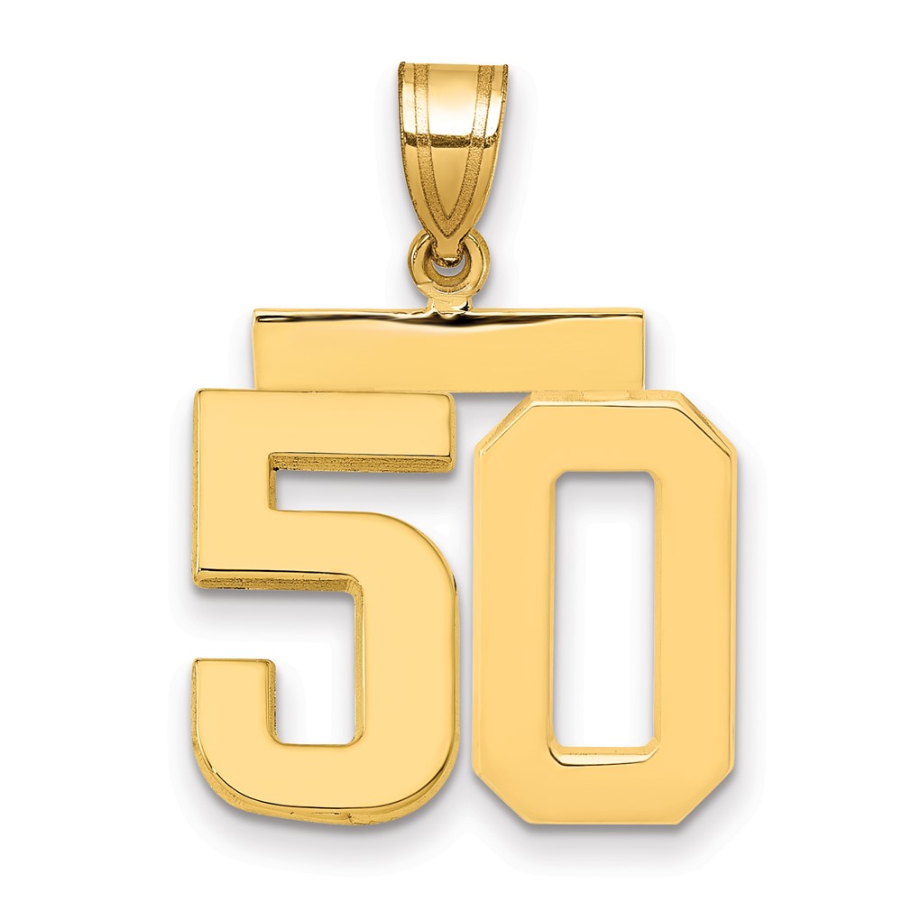 14K Medium Polished Number 50 Charm