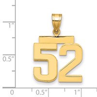 14K Yellow Gold Medium Polished Number 52 Charm view 2