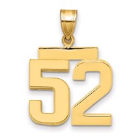 14K Yellow Gold Medium Polished Number 52 Charm view 1