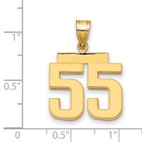14K Yellow Gold Medium Polished Number 55 Charm view 3