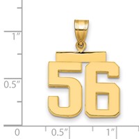 14K Medium Polished Number 56 Charm view 2