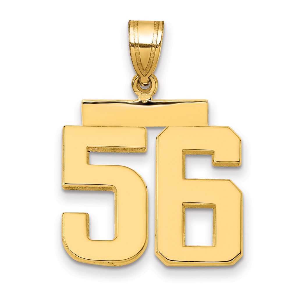 14K Medium Polished Number 56 Charm