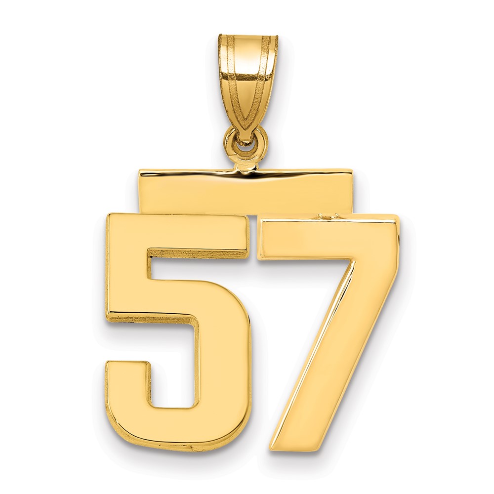14K Yellow Gold Medium Polished Number 57 Charm