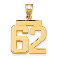 14K Yellow Gold Medium Polished Number 62 Charm view 1