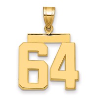 14K Medium Polished Number 64 Charm view 1