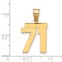 14K Medium Polished Number 71 Charm view 2