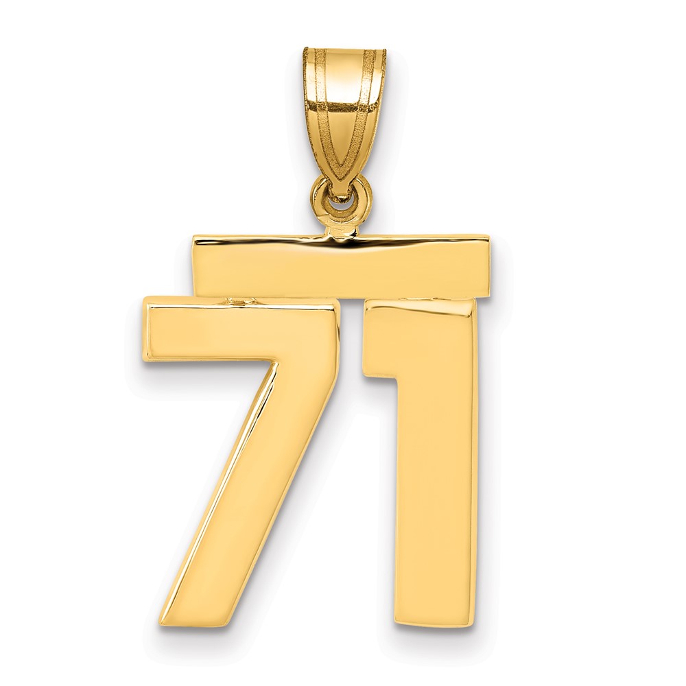 14K Medium Polished Number 71 Charm