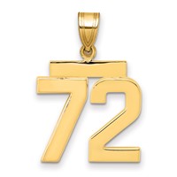 14K Yellow Gold Medium Polished Number 72 Charm view 1