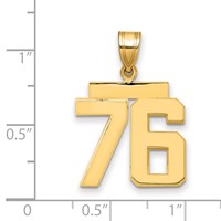 14K Yellow Gold Medium Polished Number 76 Charm view 2