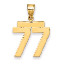 14K Yellow Gold Medium Polished Number 77 Charm view 1