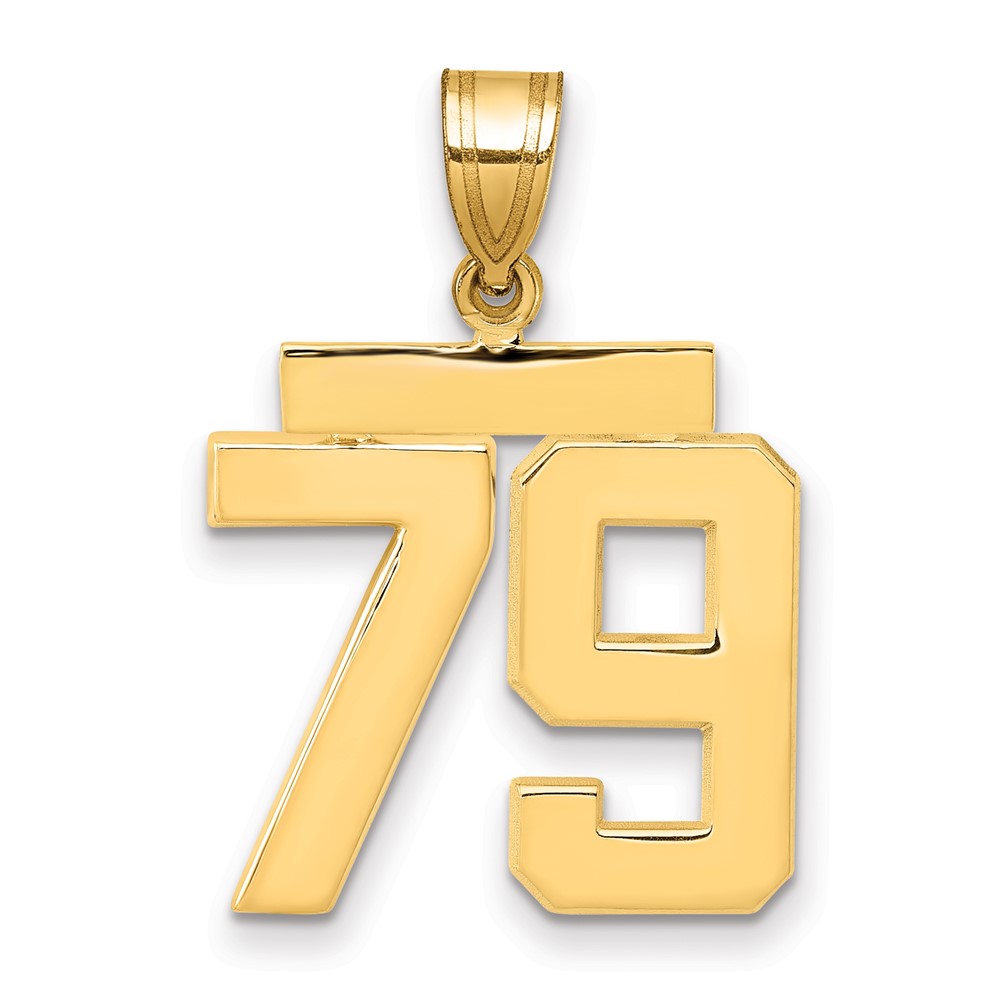14K Yellow Gold Medium Polished Number 79 Charm