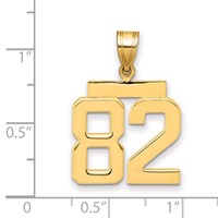 14K Yellow Gold Medium Polished Number 82 Charm view 2
