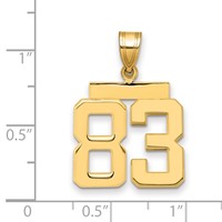 14K Yellow Gold Medium Polished Number 83 Charm view 2