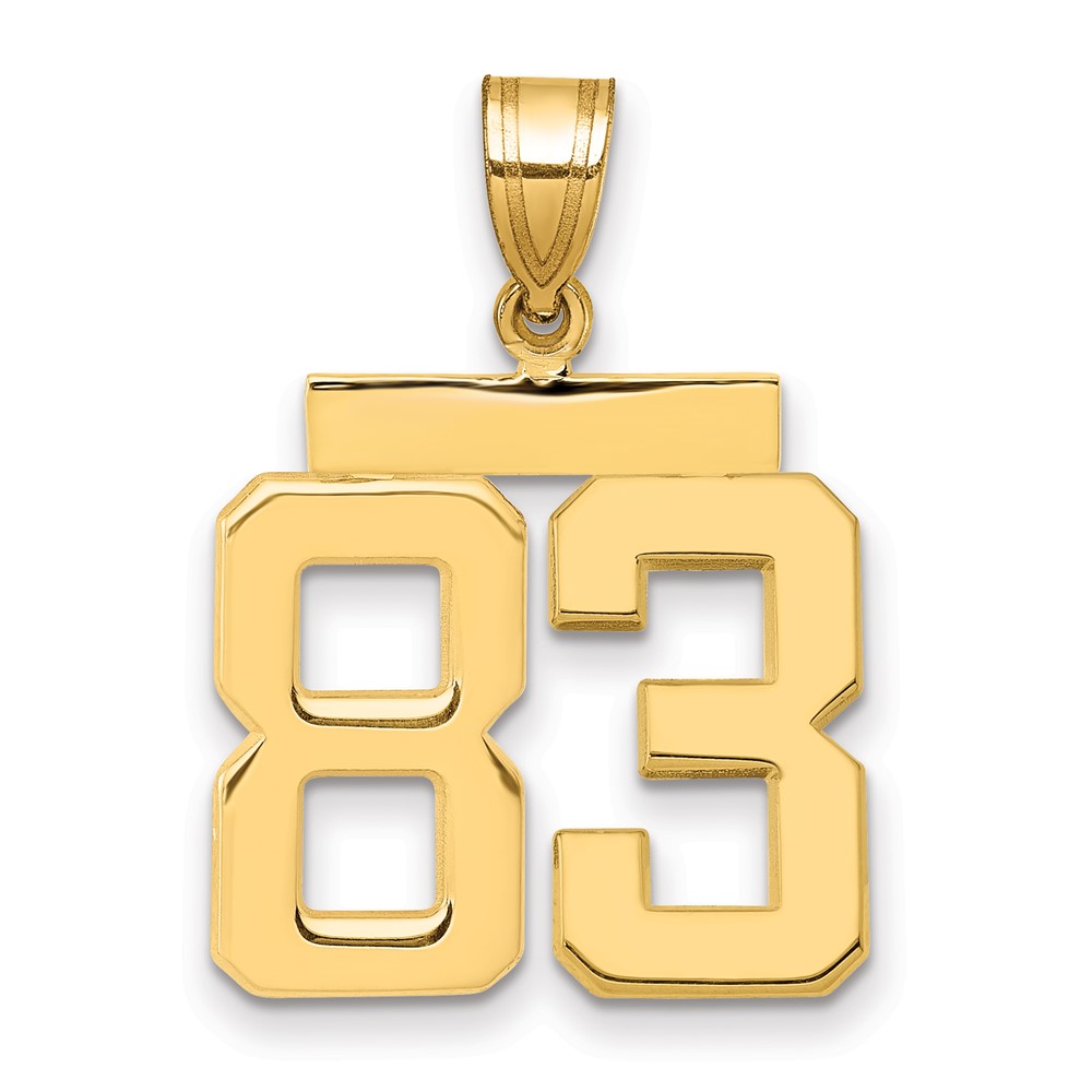 14K Yellow Gold Medium Polished Number 83 Charm
