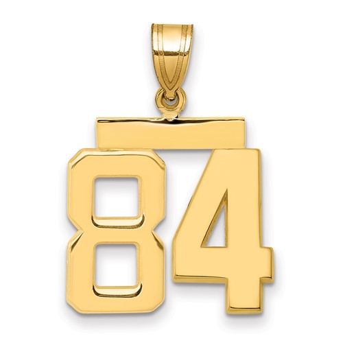 14K Yellow Gold Medium Polished Number 84 Charm